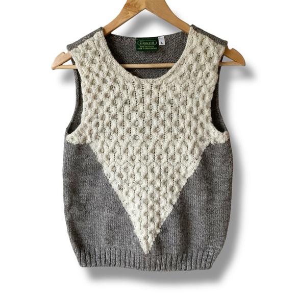 Glencroft Pure New Wool Honeycomb Sweater Vest Size EU L/ US M - Picture 1 of 7